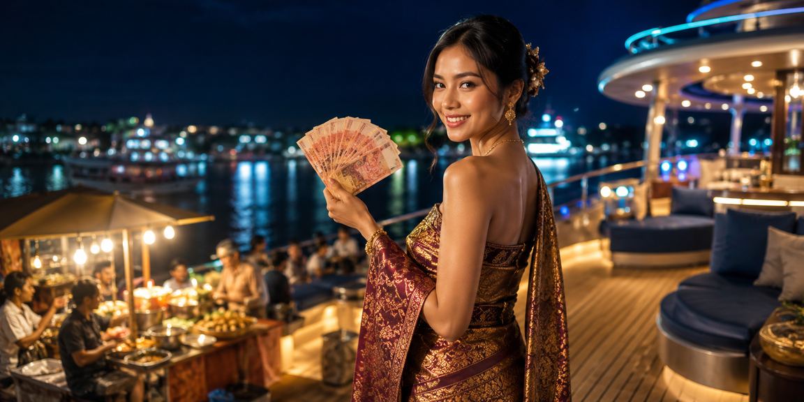 Model Vietnam menampilkan bonus cashback lotre dengan ekspresi ceria dan percaya diri