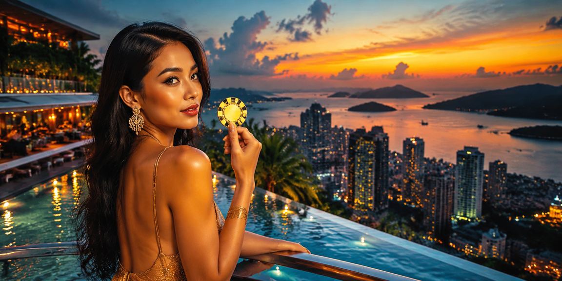 Model Vietnam memperlihatkan bonus rebate kasino dengan ekspresi puas dan percaya diri
