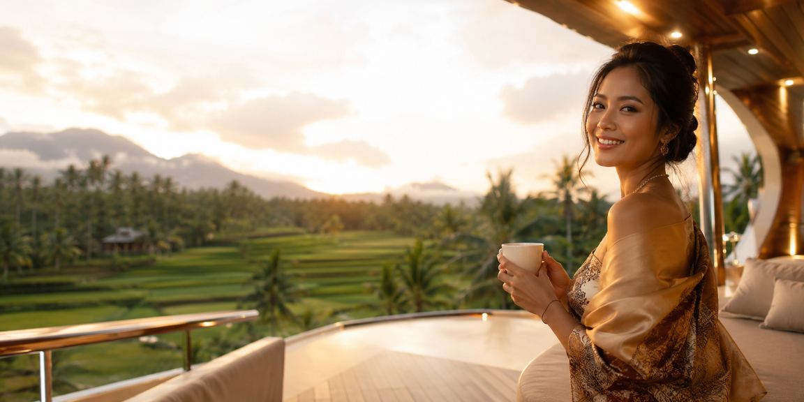 Pengguna memainkan slot game sambil bersantai di kafe Indonesia