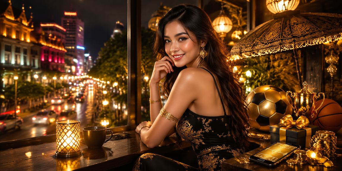 Pengguna Vietnam memantau taruhan olahraga sambil ngopi di kafe modern perkotaan